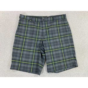 Nike Dri‎ Fit Plaid Flat Front Golf Shorts (Men's 40) Gray